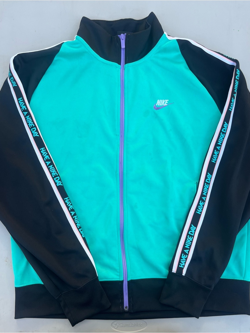 Nike Men's Teal and Black Full-Zip Track Jacket